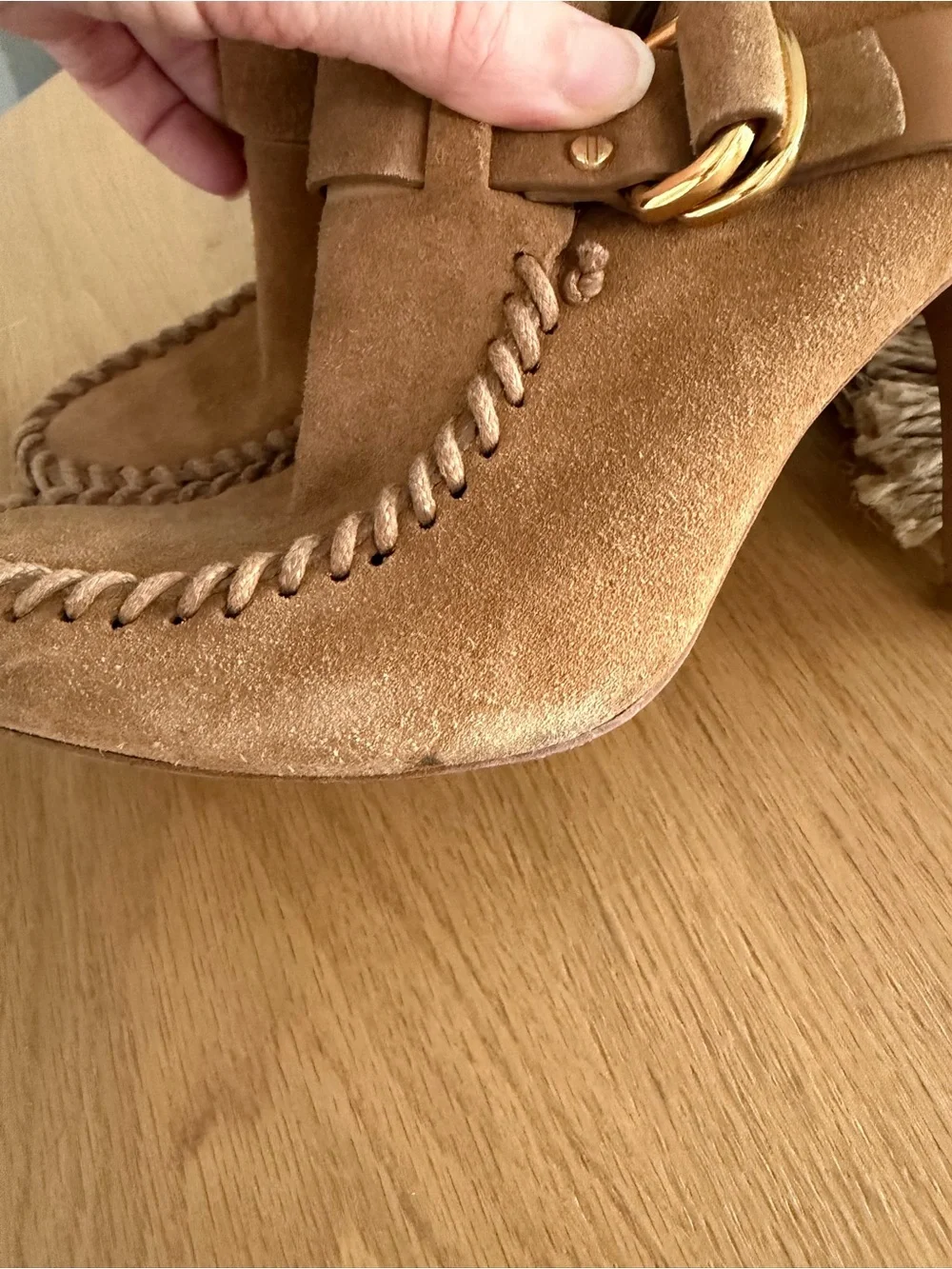 Tory Burch Belen Booties Womens 10.5 Brown Suede Ankle Stiletto Heels